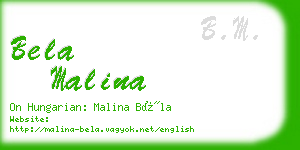 bela malina business card